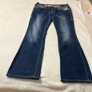 Waist size 29 affliction flare leg jeans